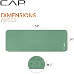 CAP Barbell Tapis d'exercice de haute densité avec sangle, 68"x24"x 1/2" - Vert Sauge