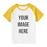 Camiseta Personalizada Niñas Niños Personalizar Delante y Detras - Regalos Personalizados Tus Fotos y Textos Casual Manga Corta Tops Camisa Uniformes Sociedades Regalo de cumpleaños niños