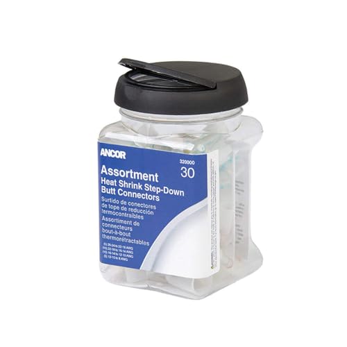 Connecteur bout à bout thermorétractable assortiment 30pcs Ancor pour câbles 24-8 AWG