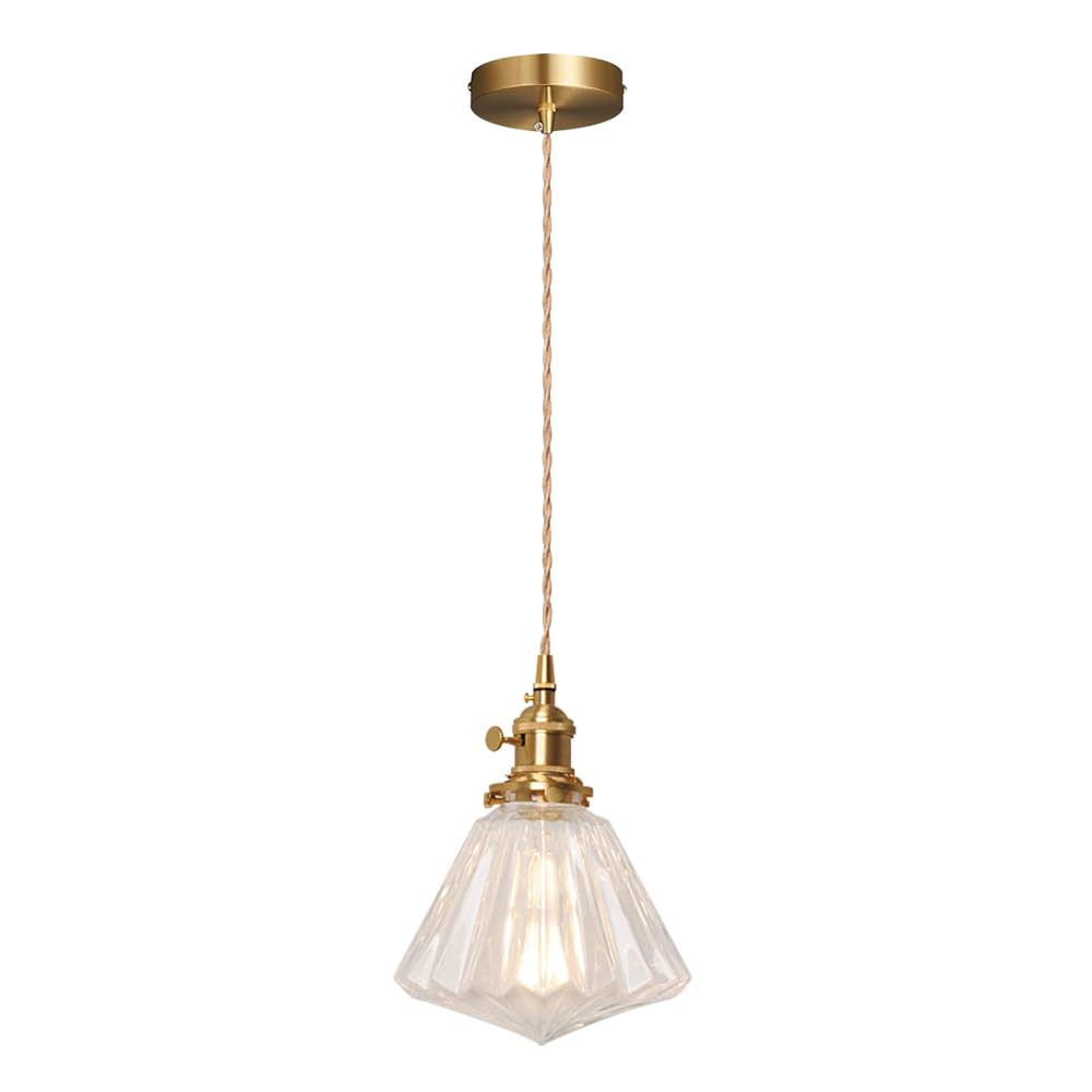 ZGDHWCR Creative Transparent Glass Hanging Lamp, Nordic Minimalist Style Pendant Light, E26 Light Source Flush Mount Chandelier, Restaurant Living Room Bedroom Decoration Light Fixtures