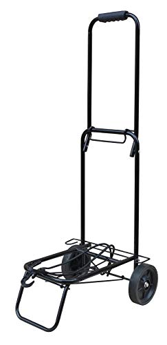 Acclaim Bowlers Heavy Duty Solid Construction Bowls Tubular Steel Folding Cart 99cm 39” Handle Black Metal Expanding Base Bowling Luggage Trolley