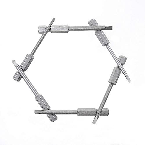 Rocaris 6 Pack 1/4 Inch Hex Shank Triangle Head Bit, S2 Steel Screwdriver Drill Set Bits Ta14, Ta18, Ta20, Ta23, Ta27, Ta30-65Mm #TOP6