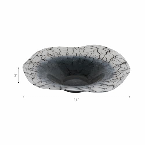 Modern Abstract Glass Decorative Bowl for Coffee Table Decor - Luxury Candy and Key Bowl for Home Decor Accents - Versatile Table, Kitchen Counter Bowl, or Centerpiece Table Decorations - 2", Black by Sagebrook Home - Image 4