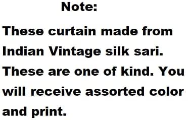 Rajbhoomi Handicrafts Indian Old Vintage Sari Curtains Blue Color Hippie Decor Silk Curtain Door Drape Window Decor Silk Sari Recycle Patchwork Curtains #TOP3