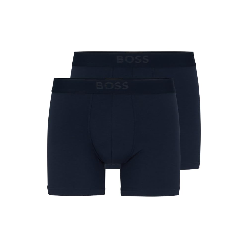 

                                                    BOSS mens 2-pack Soft Modal Boxer Briefs, Blue Pea