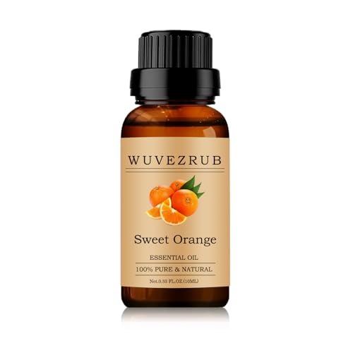 Wuvezrub Sweet-Orange Essential Oils 10ML 100% Pure and Natural Essential Oil for Aromatherapy Diffuser - 0.33 Fl Oz/Sweet-Orange