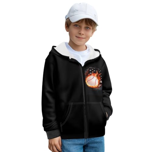 Rnyleeg Hoodies for Boys 6-16 Years Sweatshirt Cardigan Kids Boys Zip Up Jacket with Hood S-XL Comfy Fall Winter Clothes2