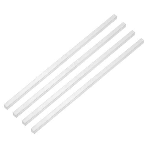 QUARKZMAN Barra Plana de Aluminio Cuadrada, 4 Pcs 4mm de Grosor 4mm de Ancho 305mm de Longitud Placa Plana Cuadrada de Aluminio 6063, 4 x 4 x 305 mm de Stock Sólido de Molino