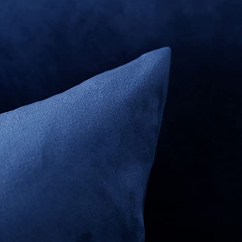 Moonrest - Pack Of 2, Velvet Decorative Pillow Cover Set, Cozy Soft With Hidden Zipper Solid Color For Sofa Bedroom Car Couch Throw Pillow 26 X 26 Navy #TOP2