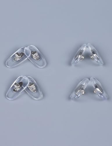 Image of 4 Pairs Ultra Soft Silicone Eyeglass Nose Pads for Ray-Ban RB3604 /RB3526 /RB3527 /RB3533 /RB3540 /RB3545 /RB3546 /RB3549 /RB3558, Plug-in Anti-Slip Glasses Nose Piece Replacement Kit Clear