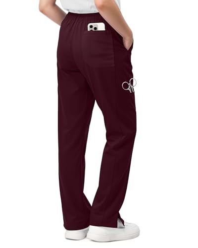 Image of 4-Way Stretch Rayon Blend Scrub Pants Women Mid Rise Relaxed Fit 31 inch Inseam