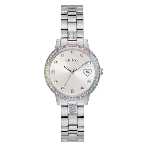 Guess Round 34mm White Dial Analog Women Watch - GW0657L1