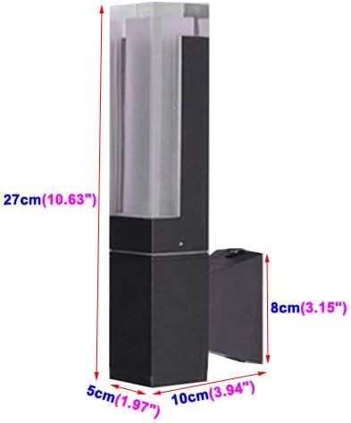 10W LED Outdoor External Wall Sconces Light Waterproof Fixture Door Gate Side Surface Mount Lamp K9 Crystal Pure White