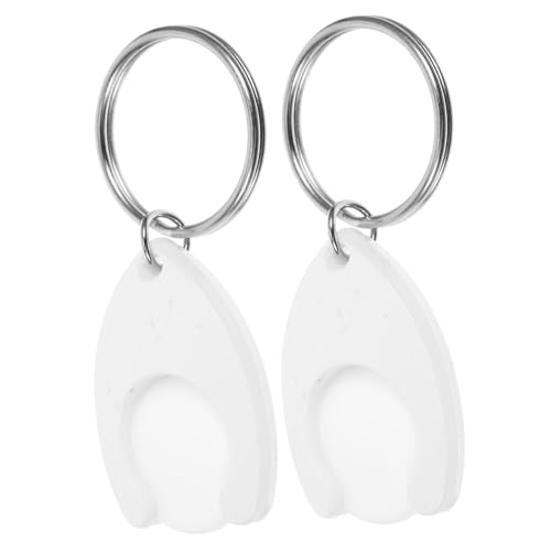 Genérico 2 Piezas llavero metalico Token de carrito Token de supermercado simbólico cuarto llavero plegable cadenas abridor de carrito de compras colgante extractor de carritos el plastico