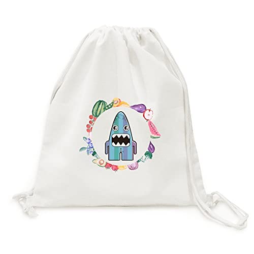 Sac en tissu pliable à sangle alien blue monster univers monstre pour fruits