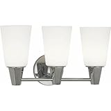 Jonathan Adler Wheatley - 3 Light Wall Sconce-9.5 Inches Tall and 17.25 Inches Wide-Polished Chrome Finish-Matte White Shade Color
