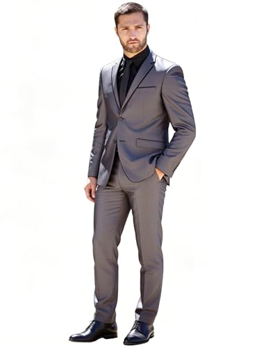 Costume Slim homme pour mariage et bureau ensemble de veste 2 boutons et pantalon