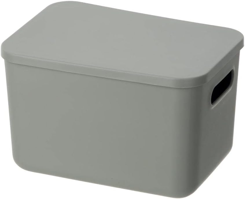 YBM HOME Stackable Plastic Storage Bin with Lid, Multipurpose for Classroom, Drawers, Desktop, Office, Playroom, Shelves, Closets, Grey, 2149-1