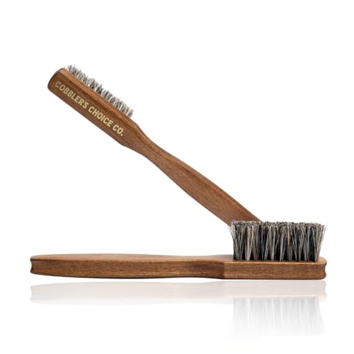 Cobbler’s Choice Horsehair Welt Brush Bundle for Leather Care and Restoration - Brown