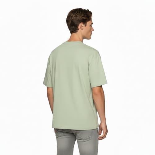 Image of Van Heusen Men's Premium Cotton Oversized Drop Shoulder Brand Logo T-Shirt