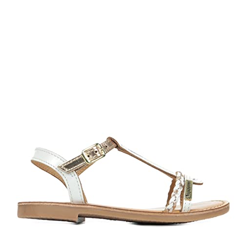 Les Tropeziennes Fille Badou Racine Accueil Chaussures-enfant Sandales -spartiates, Blanc, 32 EU