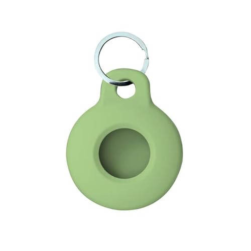 cltgxdd Airtags シリコン エアタグ用ケース 全面保護カバー 耐衝撃 キズ防止 滑り止め防塵 軽量 小型 紛失防止 ストラップ付き (抹茶色)