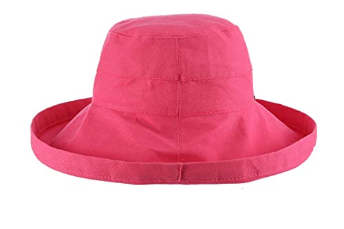 Scala Women's Cotton Hat with Inner Drawstring and Upf 50+ Rating,Coral Rose,One Size