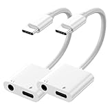 USB C - 3.5mm オーディオヘッドホンジャックと充電器アダプター 2イン1 Type C - Auxドングルケーブルコード 60W PD高速充電付き iPhone 16/15 Pro Max Plus、iPad、MacBook、Galaxy S25/S24Ultra、Pixel用