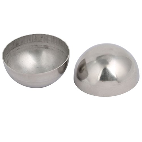 Image of uxcell 76mm OD 1mm Thickness 304 Stainless Steel Hollow Half 2pcs