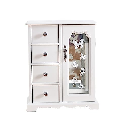Boîte à bijoux en bois organisateur à tiroirs verticaux pour colliers et bagues