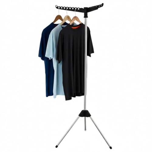 COSHANO Tendedero Perchero portatil 27 Perchas Plegable, tenderetes de Pie para Ropa válido para Interior y Exterior 3 Brazos Giratorios, 150 cm Alto Vertical