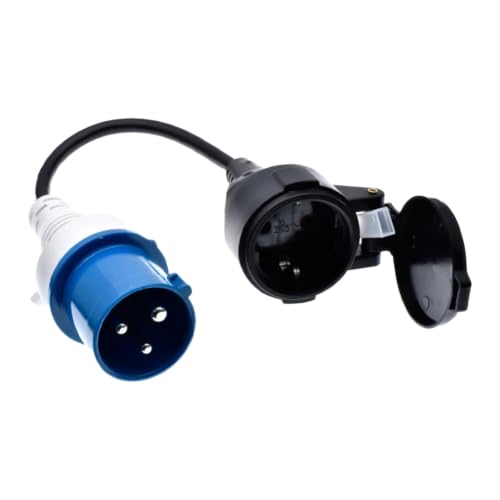 Adaptador IP44 contra incompatibilidad de enchufes en camping de 30cm 2