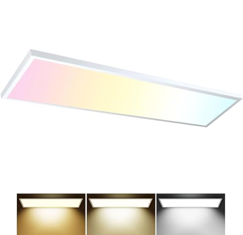 Image of AIKVSXER 1 Pack 1x4 LED Flat Panel Light Surface Mount White, 5500LM 50W