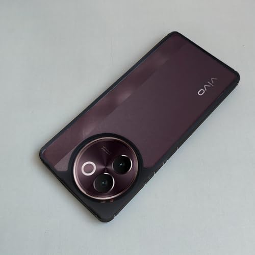 Image of AIBEX Crystal Clear Back Case Compatible with Vivo V30e 5G Back Cover Case | 360 Degree Protection | Shock Proof Design | Transparent Back Cover (PC & TPU, Black Bumper)