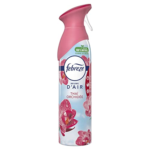 Febreze Thai Orquídea Aerosol Ambientador 300 ml, Perfume Fresco 2X Plus Durable, Elimina los olores y deja un agradable aroma fresco y ligero