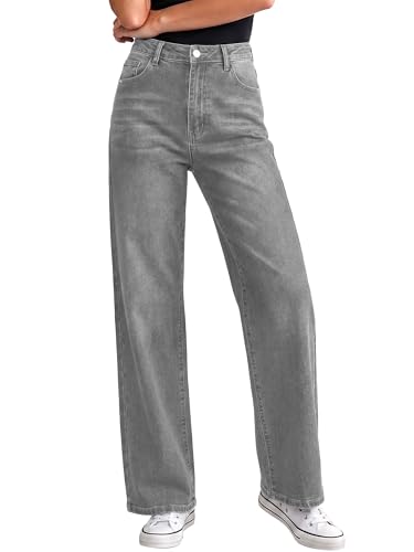BMSTAY Women's High Waisted Straight Leg Jeans Stretchy Wide Leg