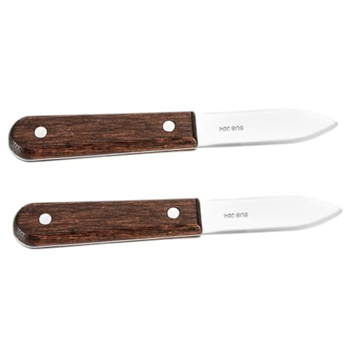 DONFAMDS 2個牡蠣ムキナイフ ステンレス製メタル牡蠣剥き道具 天然木ハンドル付き 家用 レストラン対応 貝類の殻開けにな携帯型オイスターナイフ