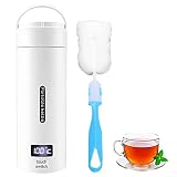 Tragbar Reise-Wasserkocher Elektrisch mit 4 Modi Temperatureinstellung, 350ml Tragbarer Wasserkocher Schnell kochen Elektrischer Wasserkocher Heizbecher für Camping Kaffee Tee Reisen (Weiß)