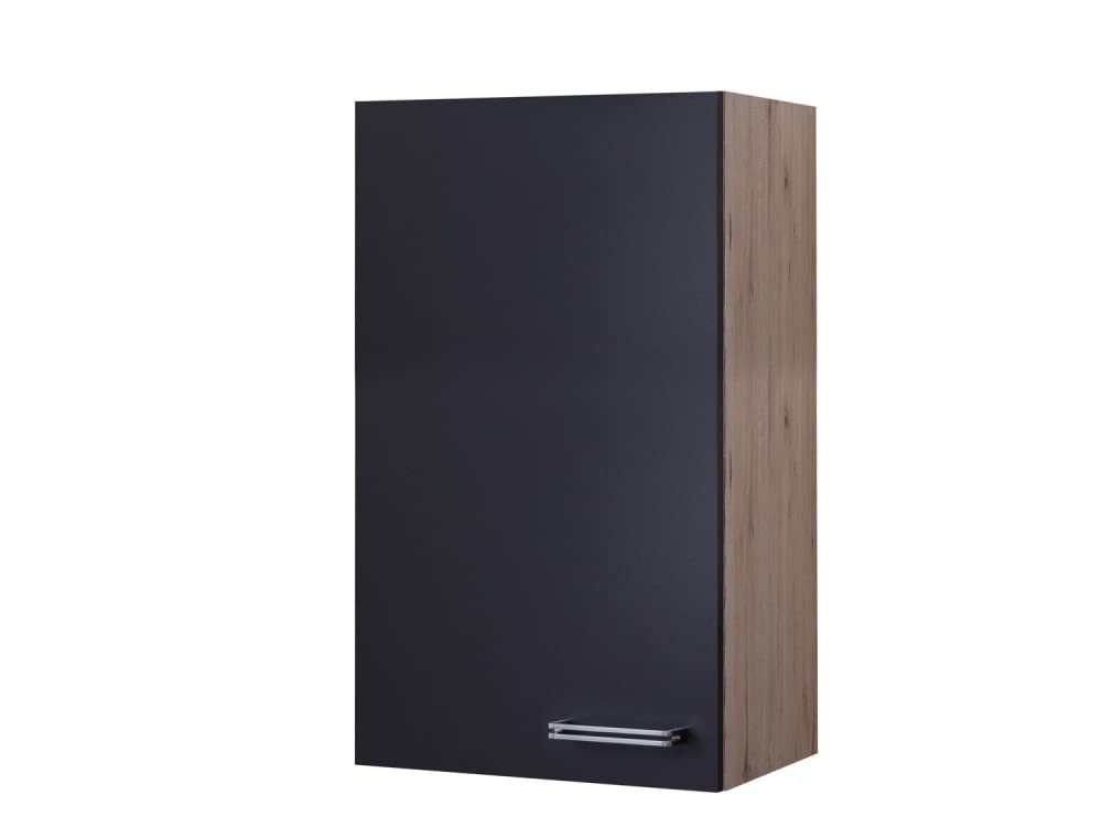Küchen Hängeschrank - 50 breit x 89 cm hoch - Anthrazit San Remo Eiche – Lino