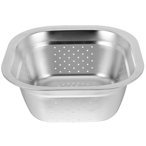 Tofficu Colador Metálico de Acero Inoxidable Resistente Gran Capacidad y Sistema de Drenaje para Uso en Cocina, Adecuado para Lavar Verduras, Frutas y Arroz