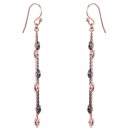 Materia Damen Ohrhänger lang 70mm - 925 Silber Ohrringe in rosegold SO-360