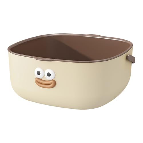 Juego de cuencos coladores de cocina, cesta coladora de doble capa, compacta y grande, apta para lavavajillas, 10.6 x 10.4 x 4.6 pulgadas, cuenco de lavado de frutas con drenaje para apartamento