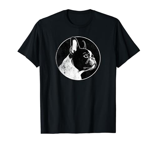French Bulldog Head Mom Dad Dog Pet Lover vintage français T-Shirt