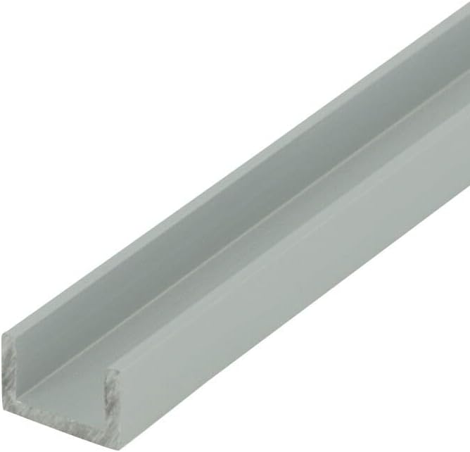 Outwater Satin Finish 3/8'' Inside Dimension Aluminum U-Channel 48'' Length (Pack of 3) Alu57-S C-Channel