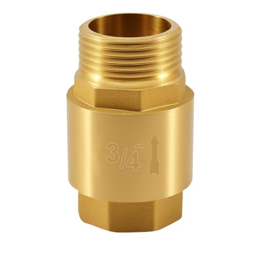 Messing Rückschlagventil 3/4 Zoll, 3/4'' Rücklaufventil IG zu AG, Rückflussverhinderer mit Innengewinde und Außengewinde, Rückschlagventil Abwasser für Pumpe, Waschmaschine, Garten, Regentonne