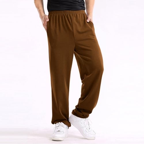Baggy Sweatpants Men Open Bottom Straight Wide Leg Sweat Pants Athletic Workout Joggers Trousers with Pockets3