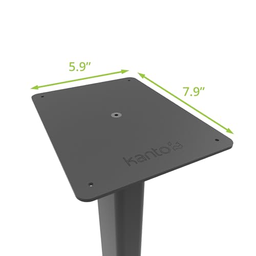 Kanto ST34 34” Universal Floor Speaker Stands for Bookshelf Speakers up to 30 lbs - Improved Sound - Hidden Cable Management - Timeless Design, Black Steel w/Black MDF Base - Pair - image 2