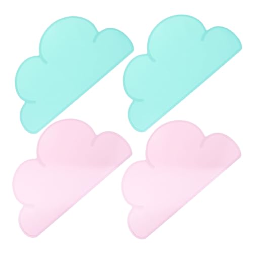BUGUUYO Non-Slip Silicone Pet Placemat 4 Pack Dog Cat Food Mats Insulated Heatproof Easy to Cle