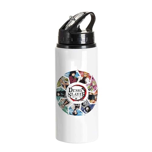 Image of Demon Slayer Printed Sipper Water Bottle Aluminium Sublimation Bottle with Leak-Proof Cap Lightweight & Durable Stylish Bottle for School Gym Travel & Sports Use (DS-2-750 ml)