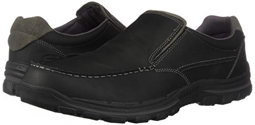 Skechers Men's Braver Rayland Slip-On Loafer,Black Leather,11.5 M US